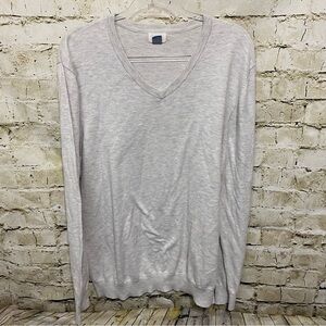 Old Navy Cream V Neck Cotton Pullover Sweater